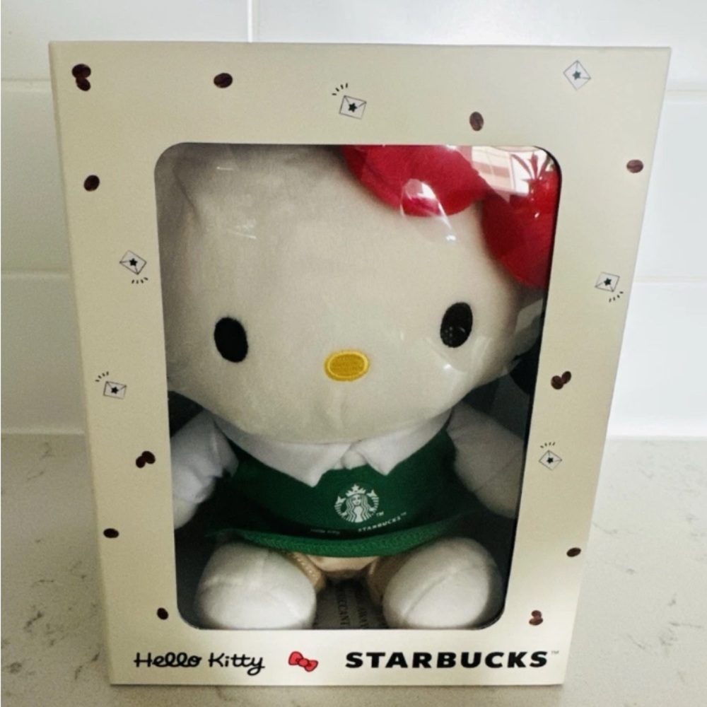 Hello Kitty Starbucks Collab Plush Bearista Limited Edition NEW